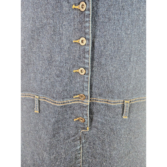 Vintage 90s Y2K Tommy Hilfiger Denim Blue Jean Snap Front Dress Women’s Size L - Picture 6 of 12